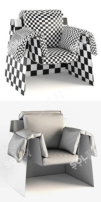 Steel Deck Chair: Modern Minimalism 3D model image 3