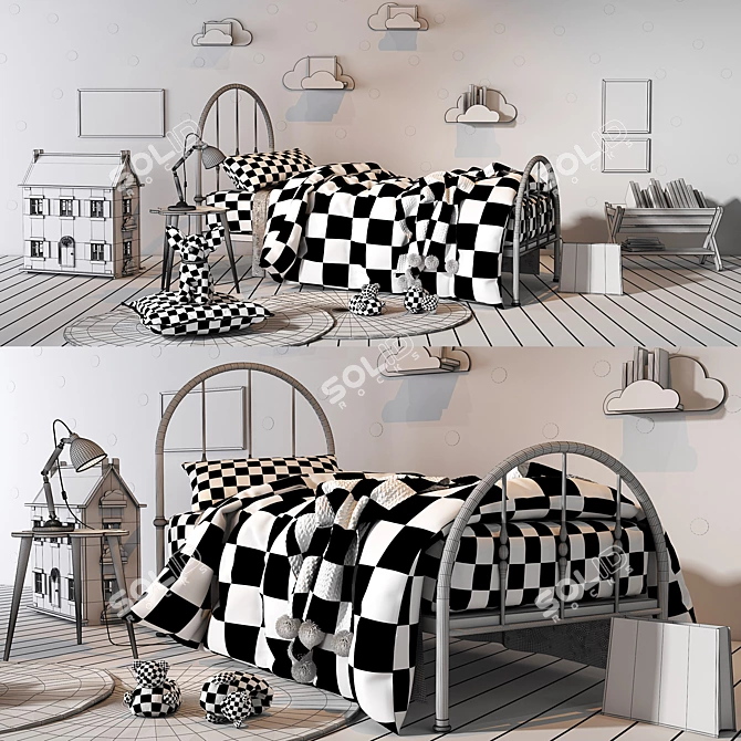 Whimsical Dreams Girl Bedroom Set 3D model image 2