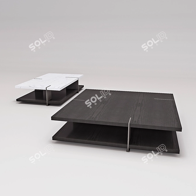 Poliform Bristol Coffee Table Set 3D model image 1