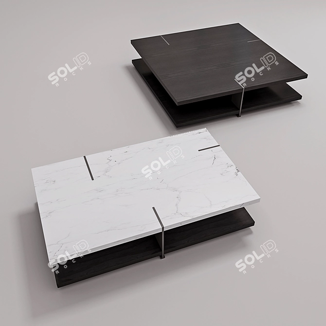 Poliform Bristol Coffee Table Set 3D model image 3