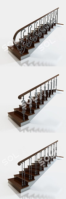 Versatile Stairs with Multiple Designs 3D model image 2