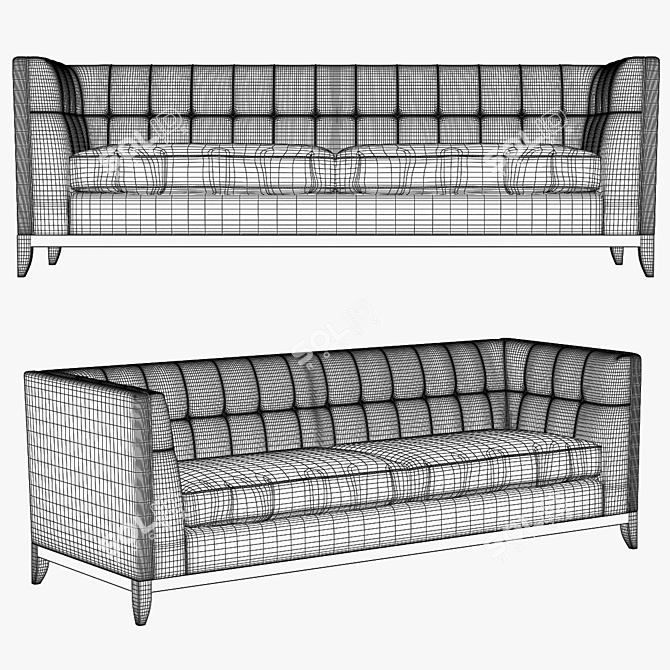 Comfortable and Stylish 4-Seater Lixis Sofa 3D model image 3