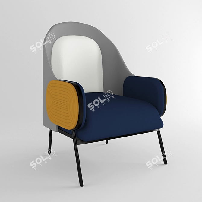 Cosmic Comfort: Moon Chair 3D model image 1