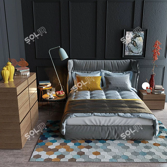 Modern Oregon Bed: Quality and Style 3D model image 1