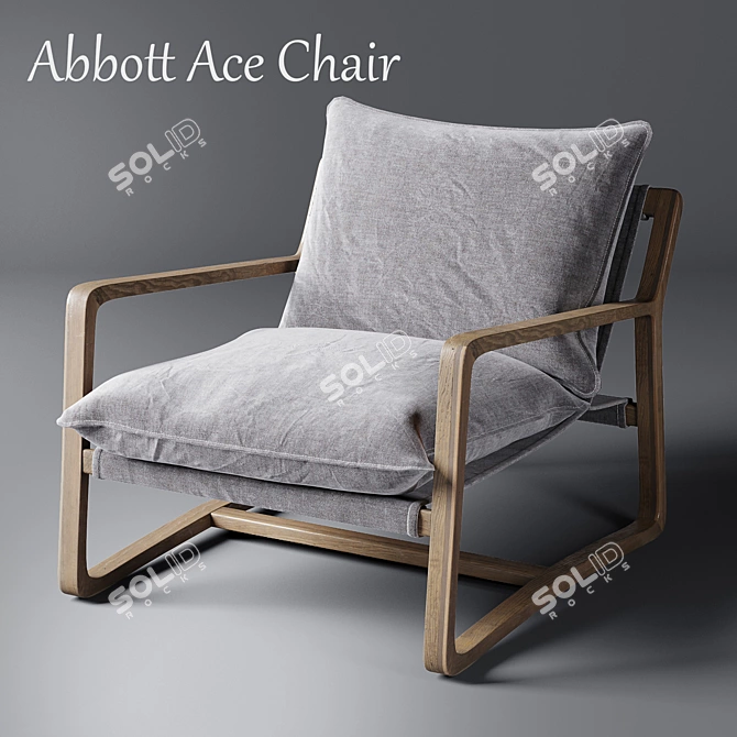 Sleek Wood Frame Abbott Ace 3D model image 1