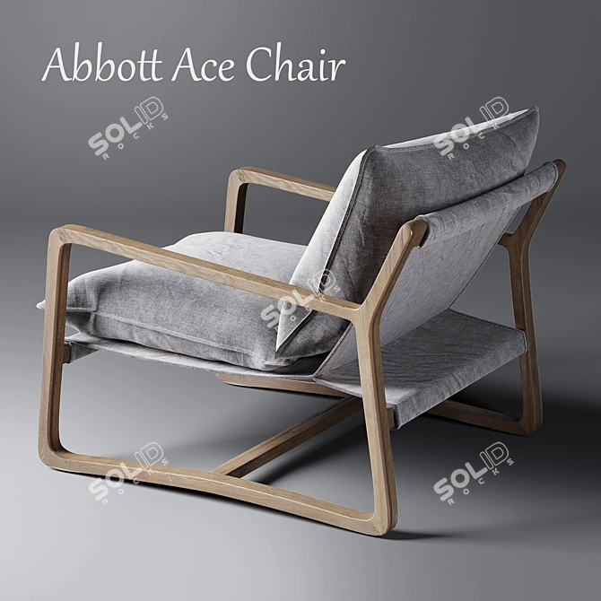 Sleek Wood Frame Abbott Ace 3D model image 2