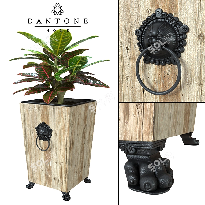 Elegant Flowerpot: Dantone Home + Codiaeum 3D model image 1