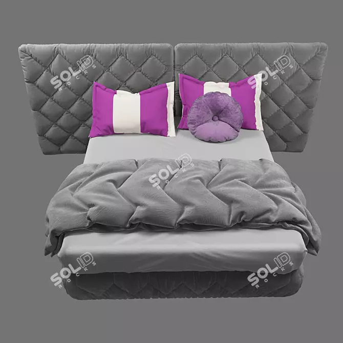 Elegant Basil Epoque Bed 3D model image 2