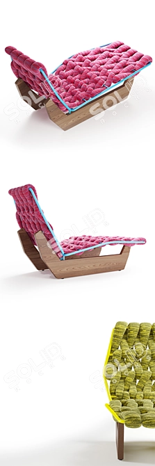 Knitify Chaise: Exquisite Knitted Comfort 3D model image 2