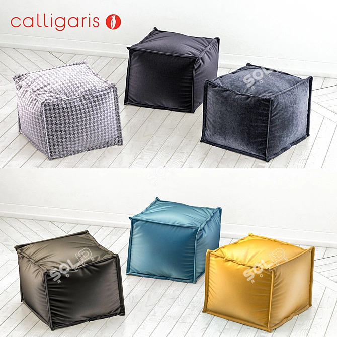 Cozy Pouf Pack 3D model image 1