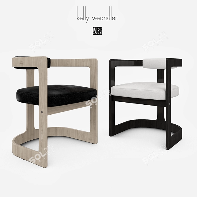 Elegant Kelly Wearstler Dining Chair 3D model image 1