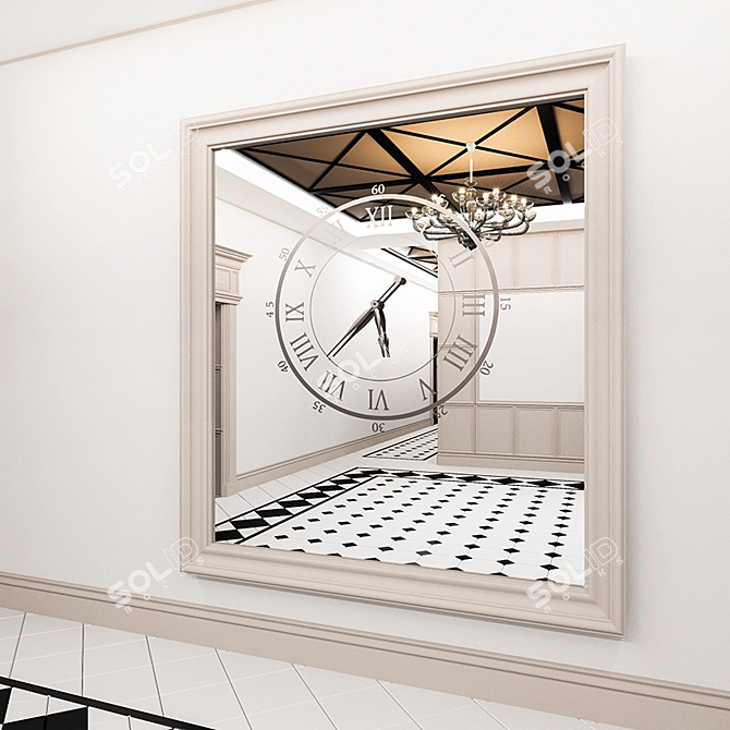 Mirror Wall Clock 3D model image 2