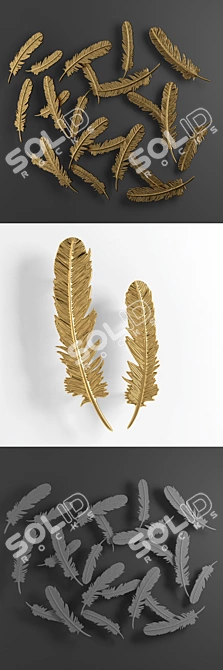 Feathered Panel - Exquisite Decor Piece 3D model image 2