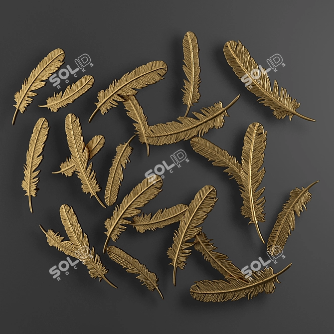 Feathered Panel - Exquisite Decor Piece 3D model image 4