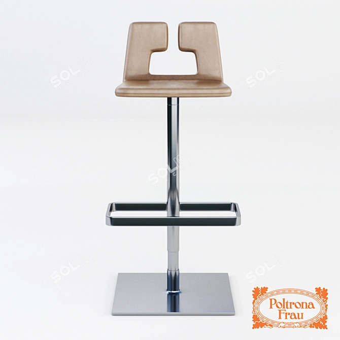 Elegant Poltrona Frau Alo Bar Stool 3D model image 1