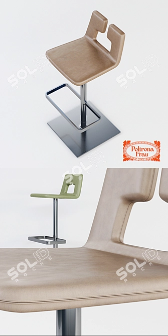 Elegant Poltrona Frau Alo Bar Stool 3D model image 2