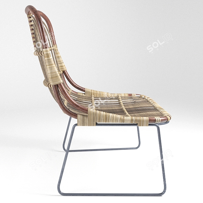 House Doctor Woven Lounge Chair 3D model image 2