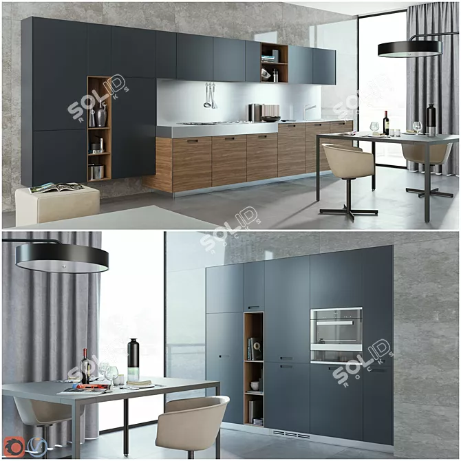 Modern Kitchen Poliform Kyton Varenna 3D model image 1