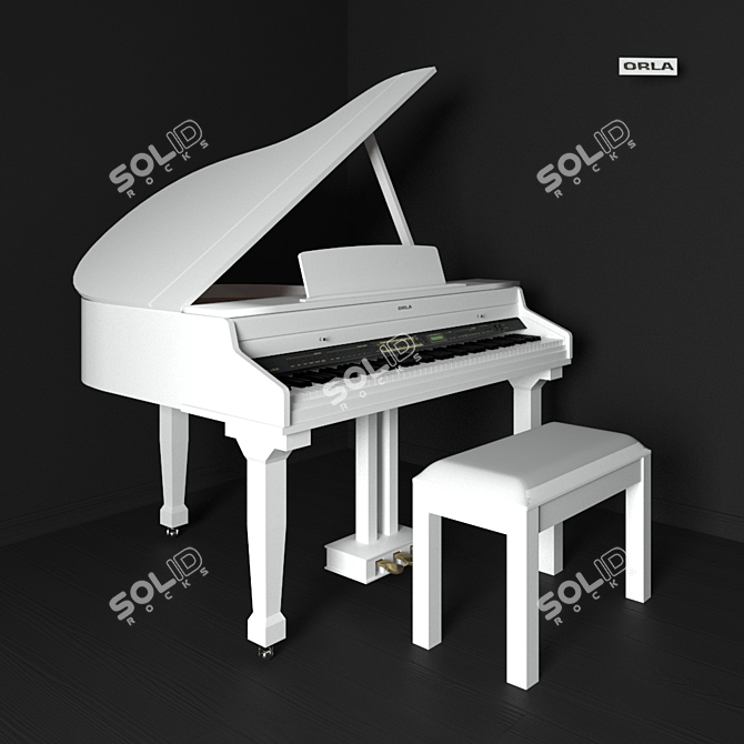 Orla Grand 310 White: Elegant and Spacious Grand Piano 3D model image 1