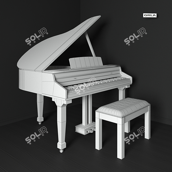 Orla Grand 310 White: Elegant and Spacious Grand Piano 3D model image 2