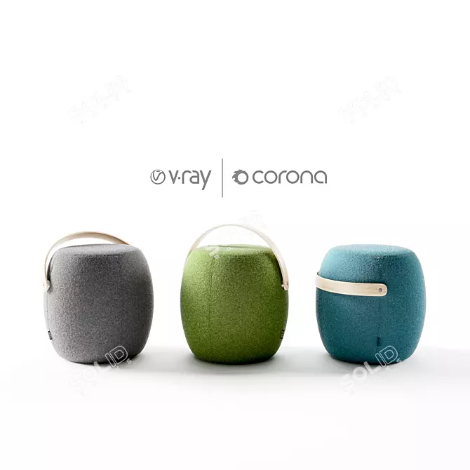 Portable Ottomann: Offecct Carry On 3D model image 1