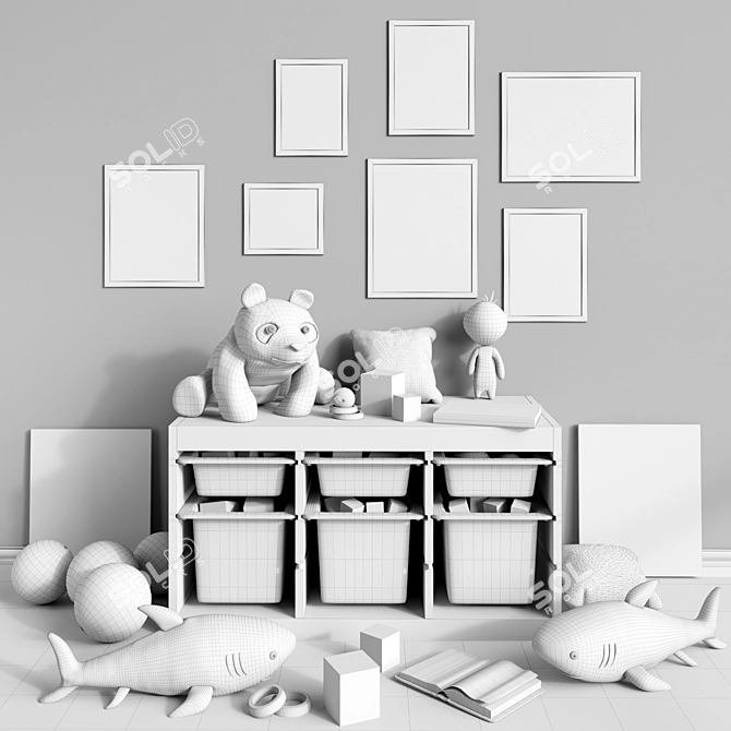 IKEA Children's Room Set: Furniture, Toys & Decor 3D model image 2