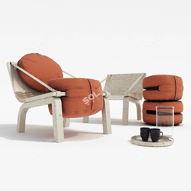 Dango Flex Armchair 3D model image 1