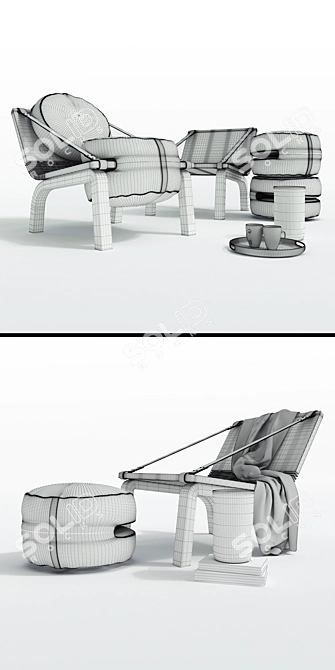 Dango Flex Armchair 3D model image 3