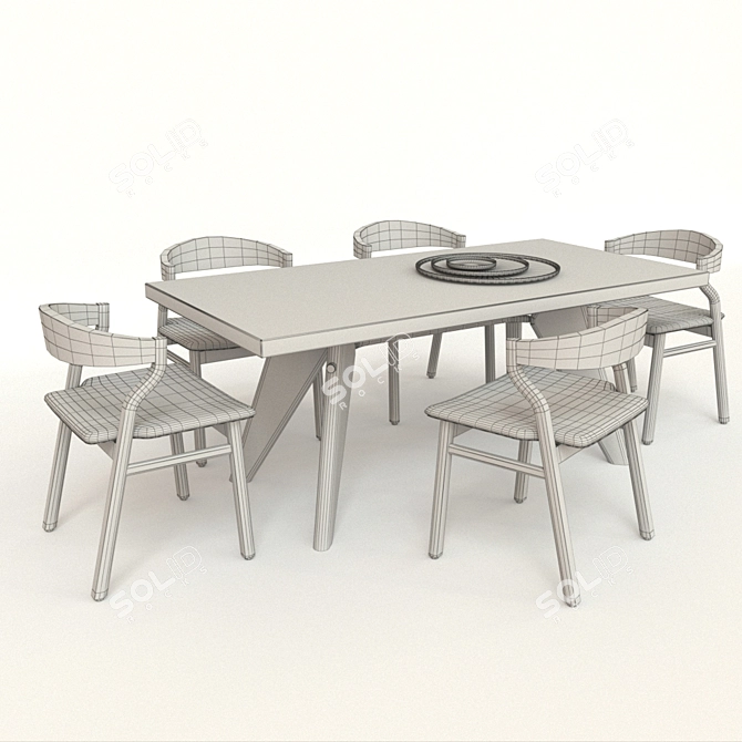Modern Comfort: Bedont Kalea Chair & Vitra EM Table 3D model image 2