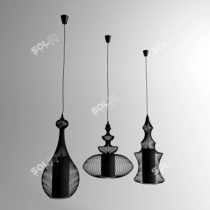 Modern Elegance: Alezio Hanging Lamp 3D model image 1