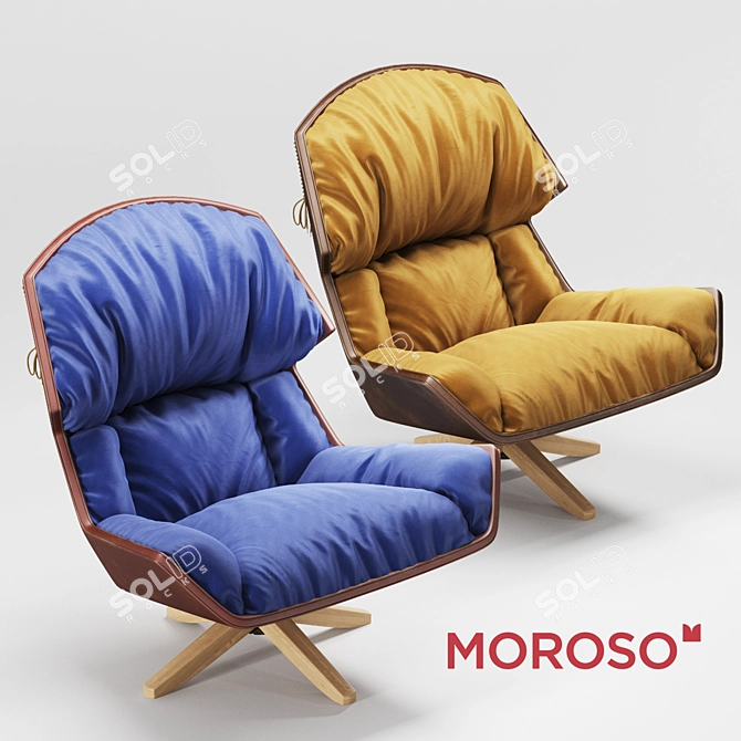 Elegant Lounge Chair by Clarissa 3D model image 2