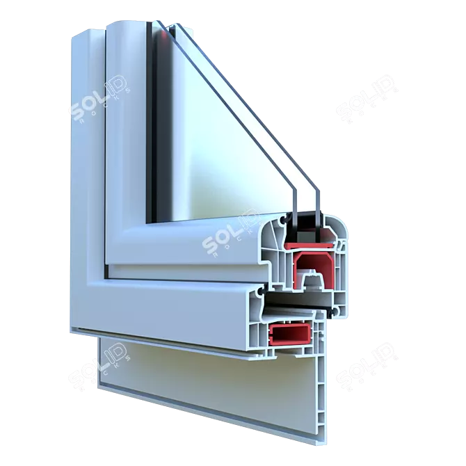  Modern PVC Corner Window 3D model image 1