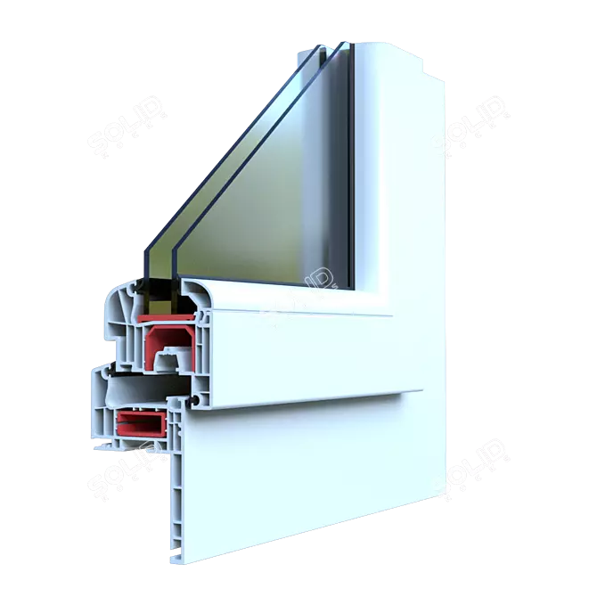  Modern PVC Corner Window 3D model image 2