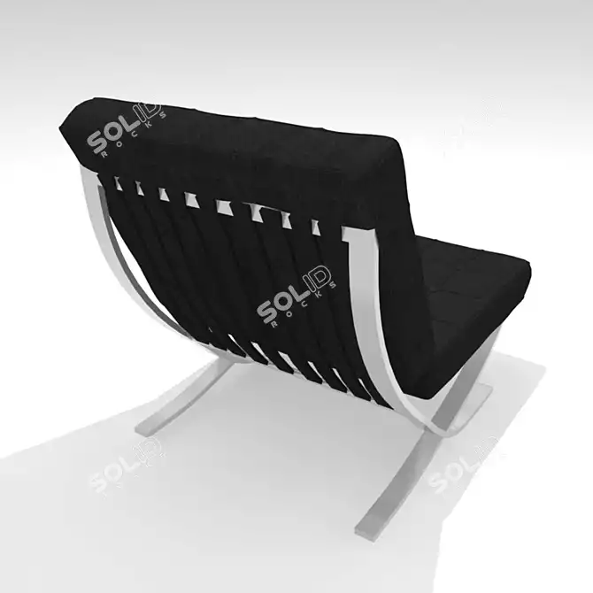 Elegant Barcelona Chair: Vintage Design 3D model image 2