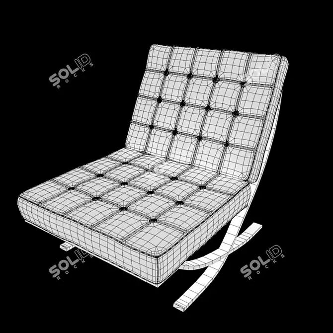 Elegant Barcelona Chair: Vintage Design 3D model image 3