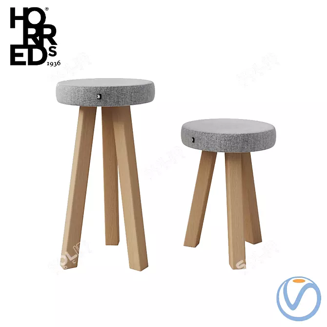 Sleek Scandinavian Stool by Horreds 3D model image 1