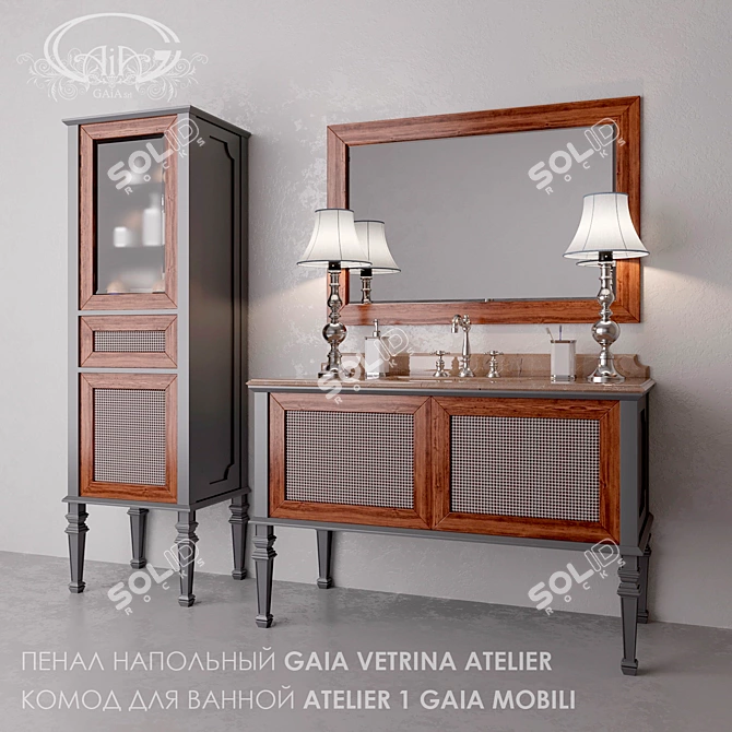 Elegant Bathroom Furniture Collection 3D model image 1