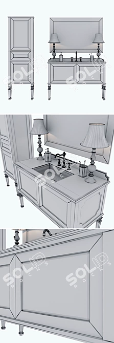 Elegant Bathroom Furniture Collection 3D model image 3