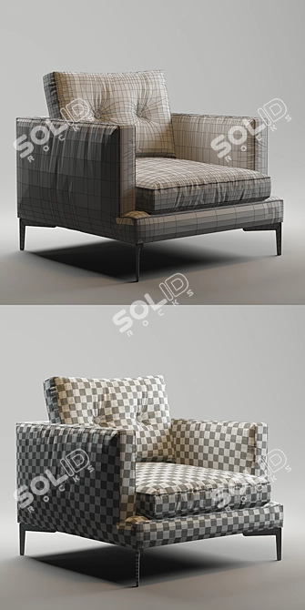 Essentiel Armchair: Stylish Comfort in Milan 3D model image 3