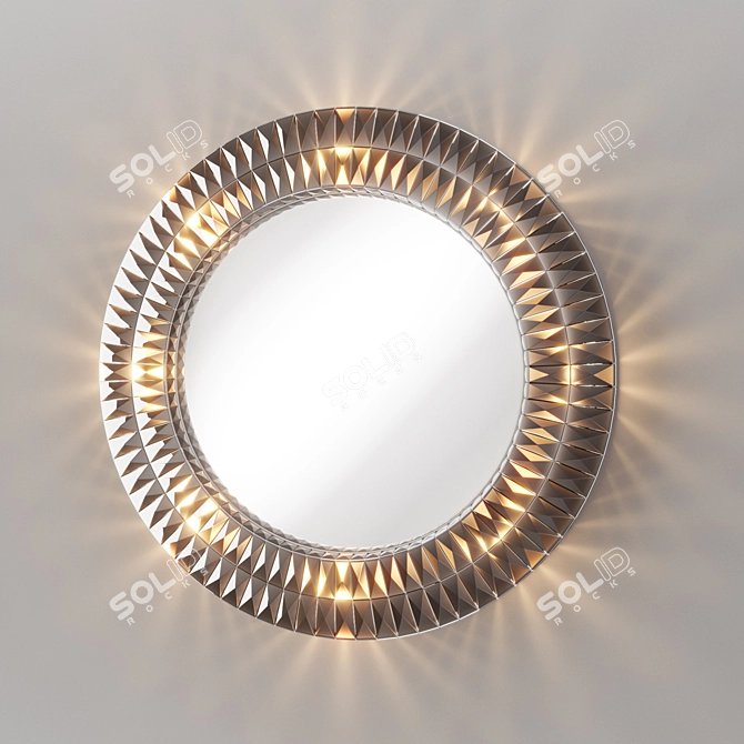 Elegant Galaxy Round Mirror Set 3D model image 1