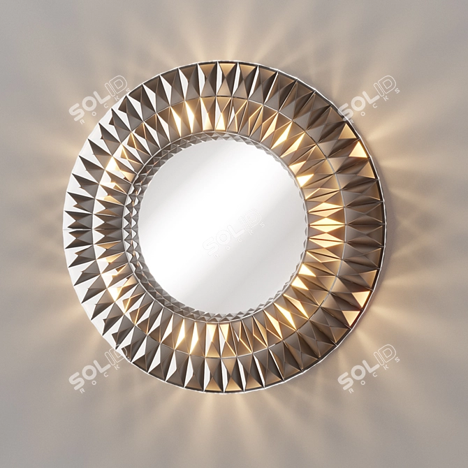 Elegant Galaxy Round Mirror Set 3D model image 2