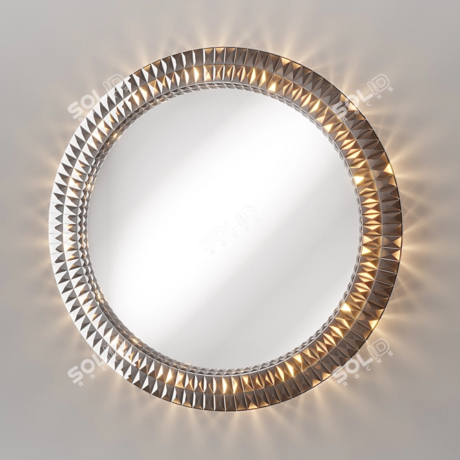 Elegant Galaxy Round Mirror Set 3D model image 3