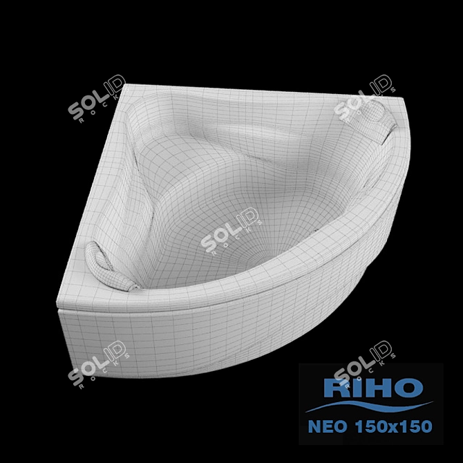 RIHO NEO Corner Acrylic Bath 3D model image 2