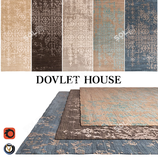 Bliss Carpets by Dovlet House - Set of 5 (2500x3000) 3D model image 1