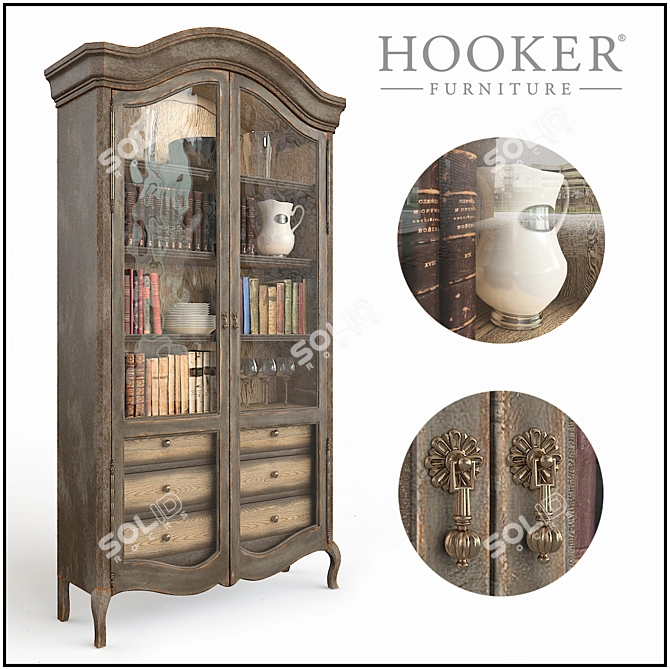 Elegant Arabella Display Cabinet 3D model image 1