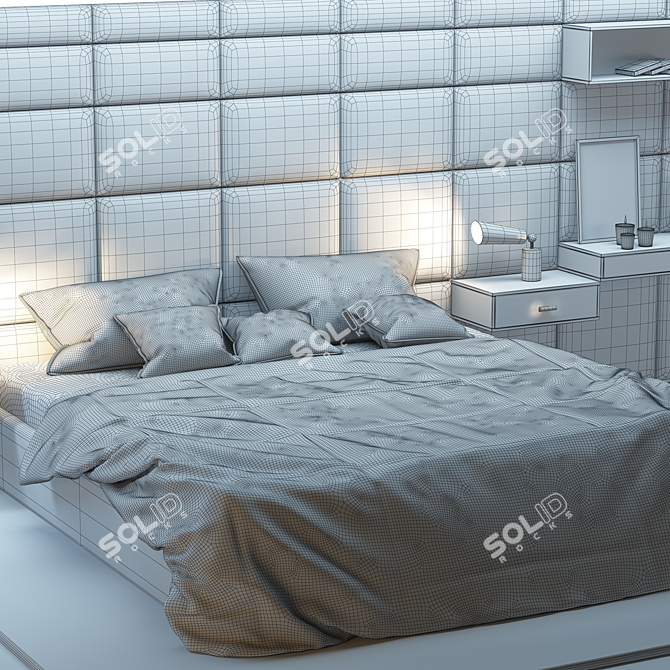 Luxury Courchevel Bed by Roche-Bobois 3D model image 3