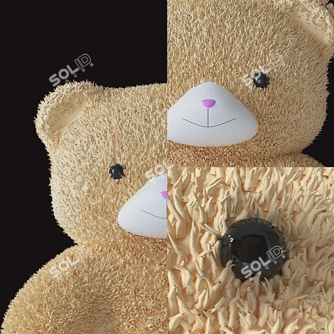 Cuddly Classic Teddy Bear 3D model image 2