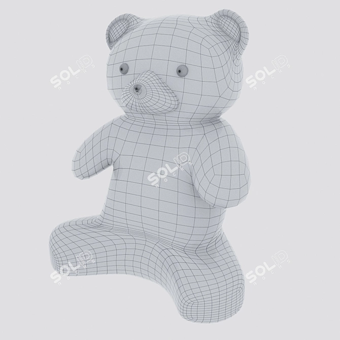 Cuddly Classic Teddy Bear 3D model image 3