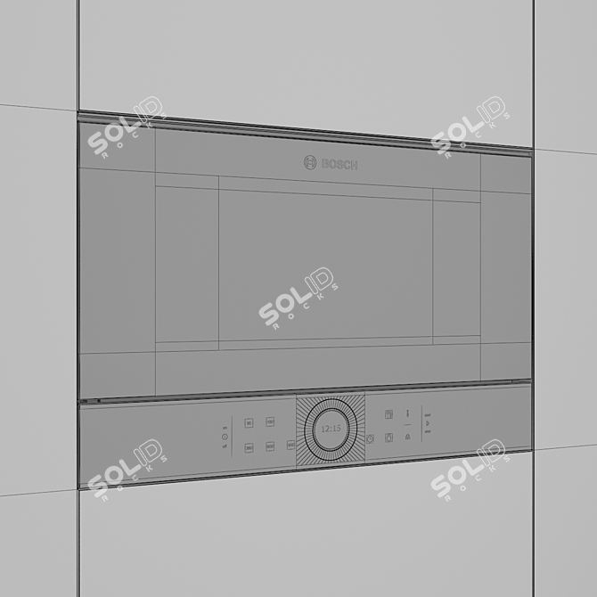 Sleek Black Serie 8 Microwave 3D model image 3