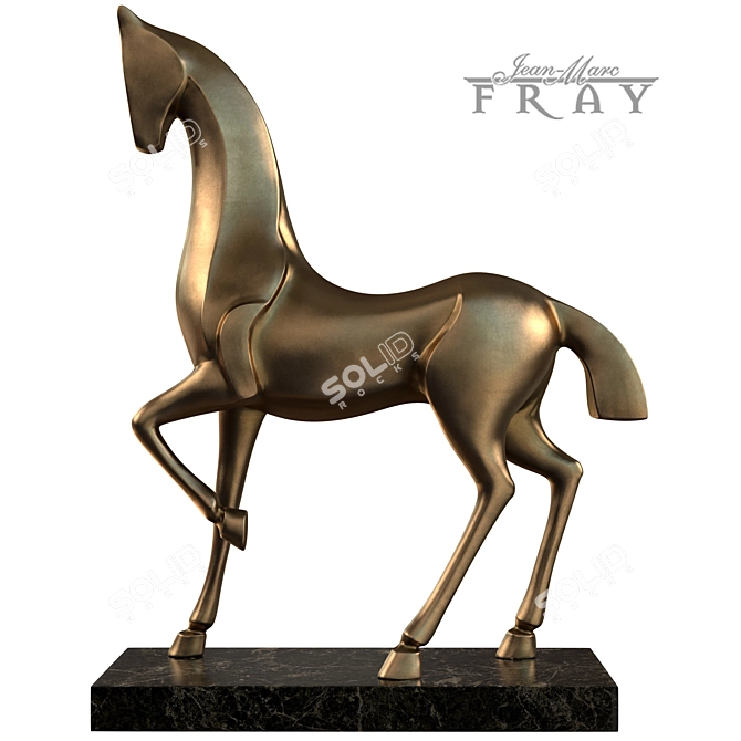 Elegant Equestrian Art Décor 3D model image 1